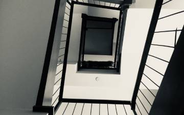 looking up a stairwell